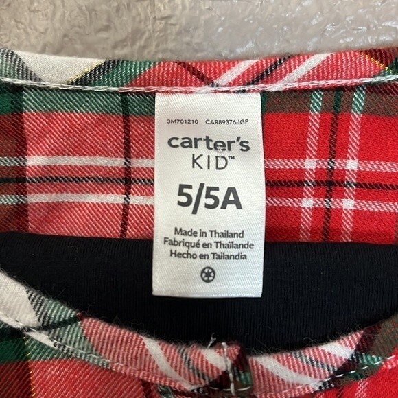 Carter’s Kid girls Holiday Christmas top leggings set size 5/5A - Picture 6 of 13